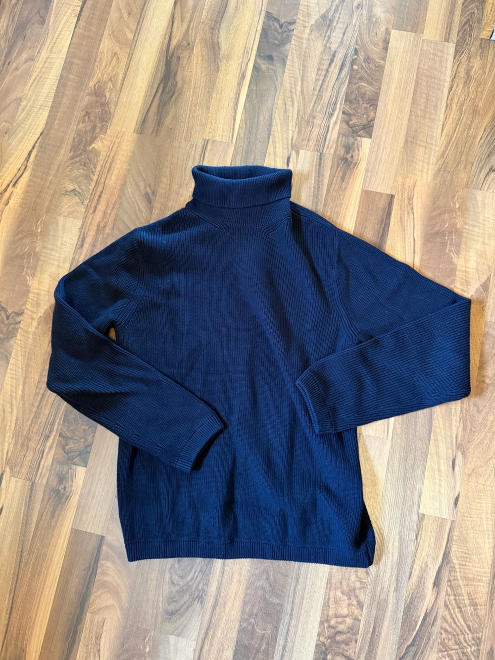 Buck Mason Cotton Cashmere Waffle Knit Sweater Navy — Men’s Medium approximate